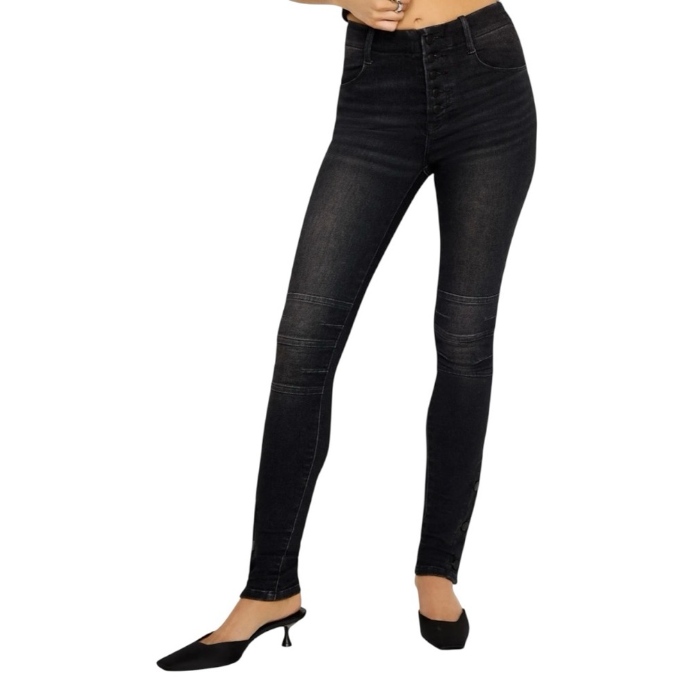 Good American Moto High Waist Skinny Jeans Black NWT Size 26
